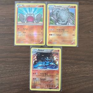 Reverse Holo Geodude, Graveler, Golem Generations Pokémon Card Bundle Lot